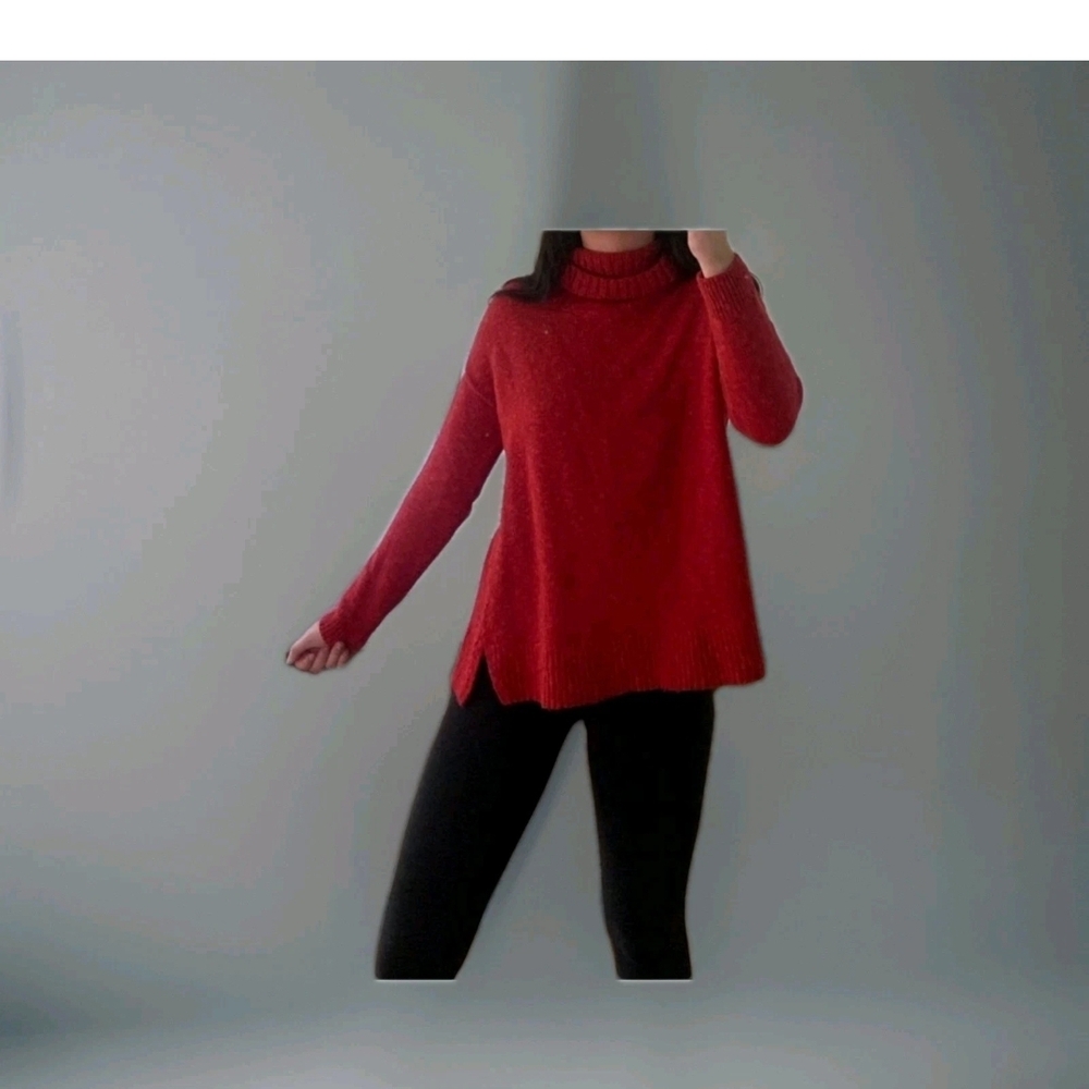J. Jill Vibrant Red Cowl Neck Sweater